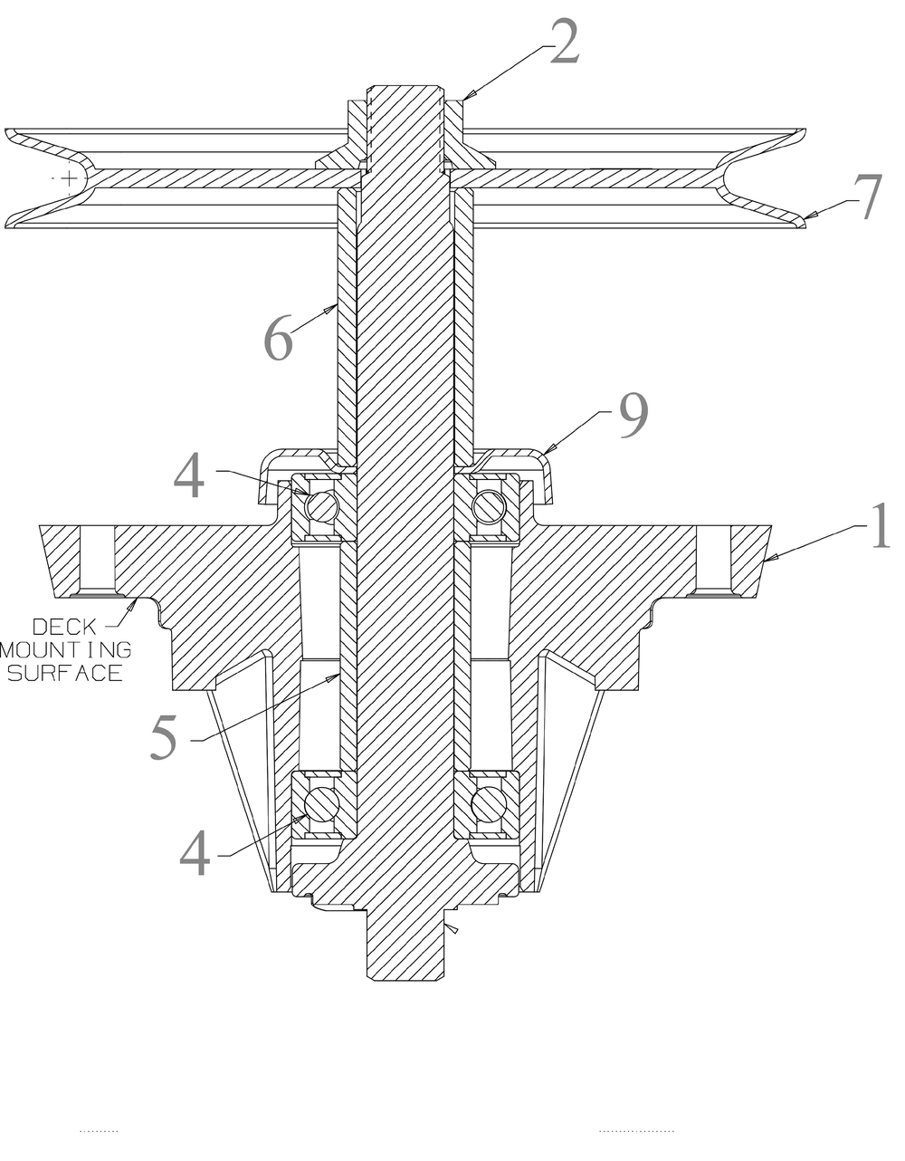 Spindle Diagram and Parts List for ZT1-46KH (17CNA10)(2022) Cub Cadet Lawn Tractor